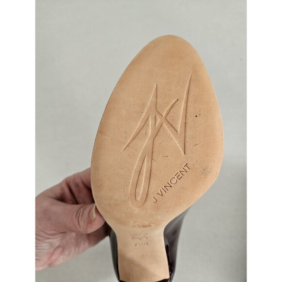 J Vincent Port Wine All Leather Pumps Patent Leather Upper Size 7.5 - Picture 9 of 13